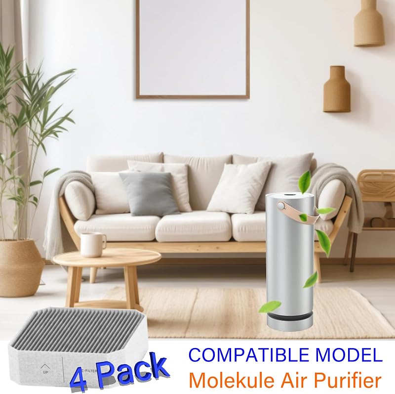 4 Pzas Prefiltro Purificador Aire Molekule Carbón Activo