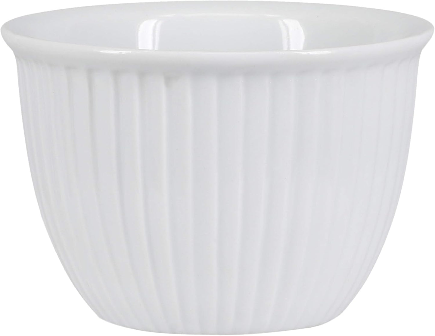 Set 4 Tazas Natillas Acanaladas 7oz Blanco