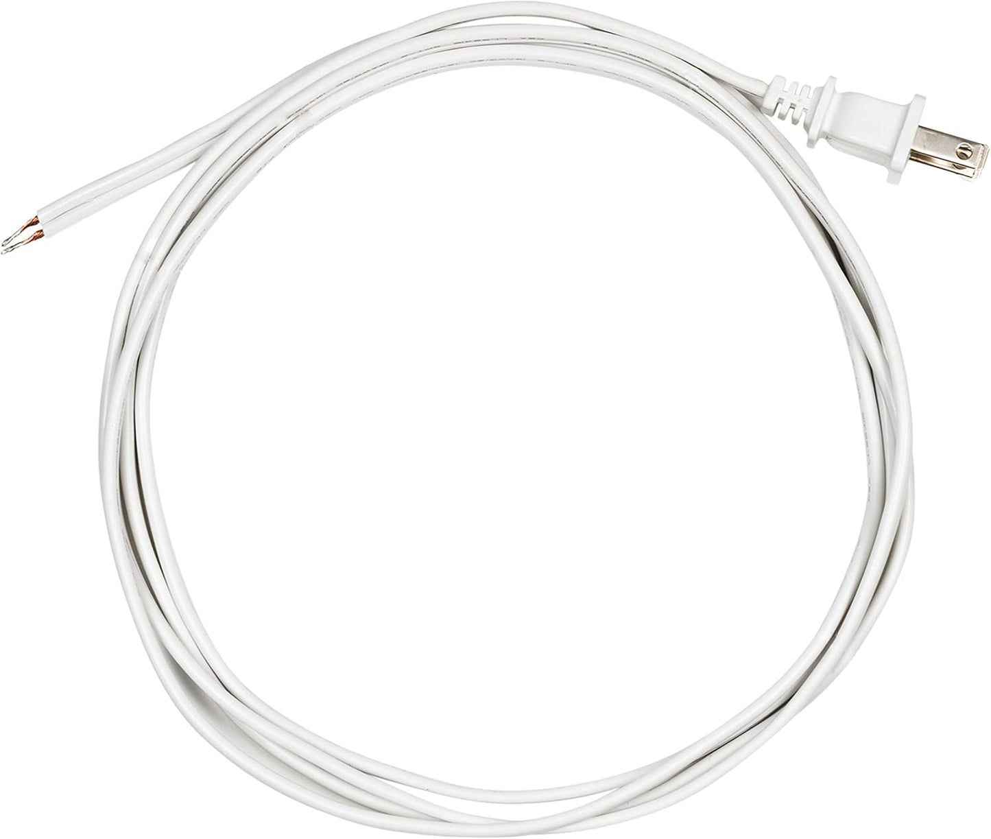 Cable lámpara 8ft enchufe polarizado 2 puntas UL blanco