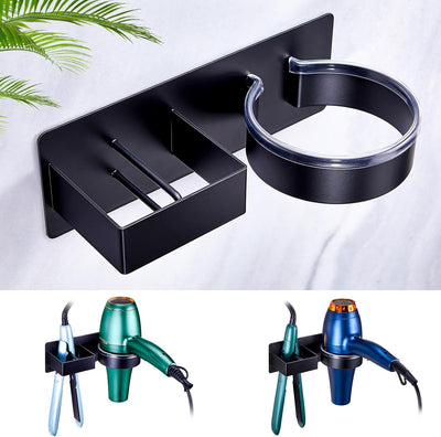Soporte alisador pelo pared secadora rizador negro
