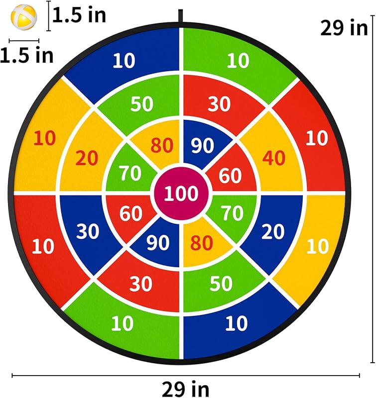 Tablero dardos 29pulg para niños con 20 bolas