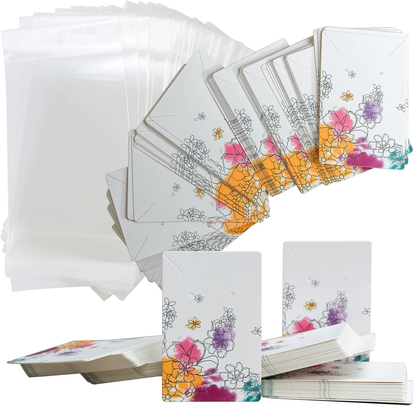 Tarjetas exhibición joyas con bolsas 100 uds