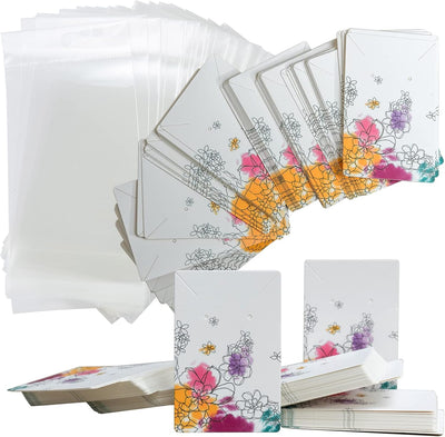 Tarjetas exhibición joyas con bolsas 100 uds