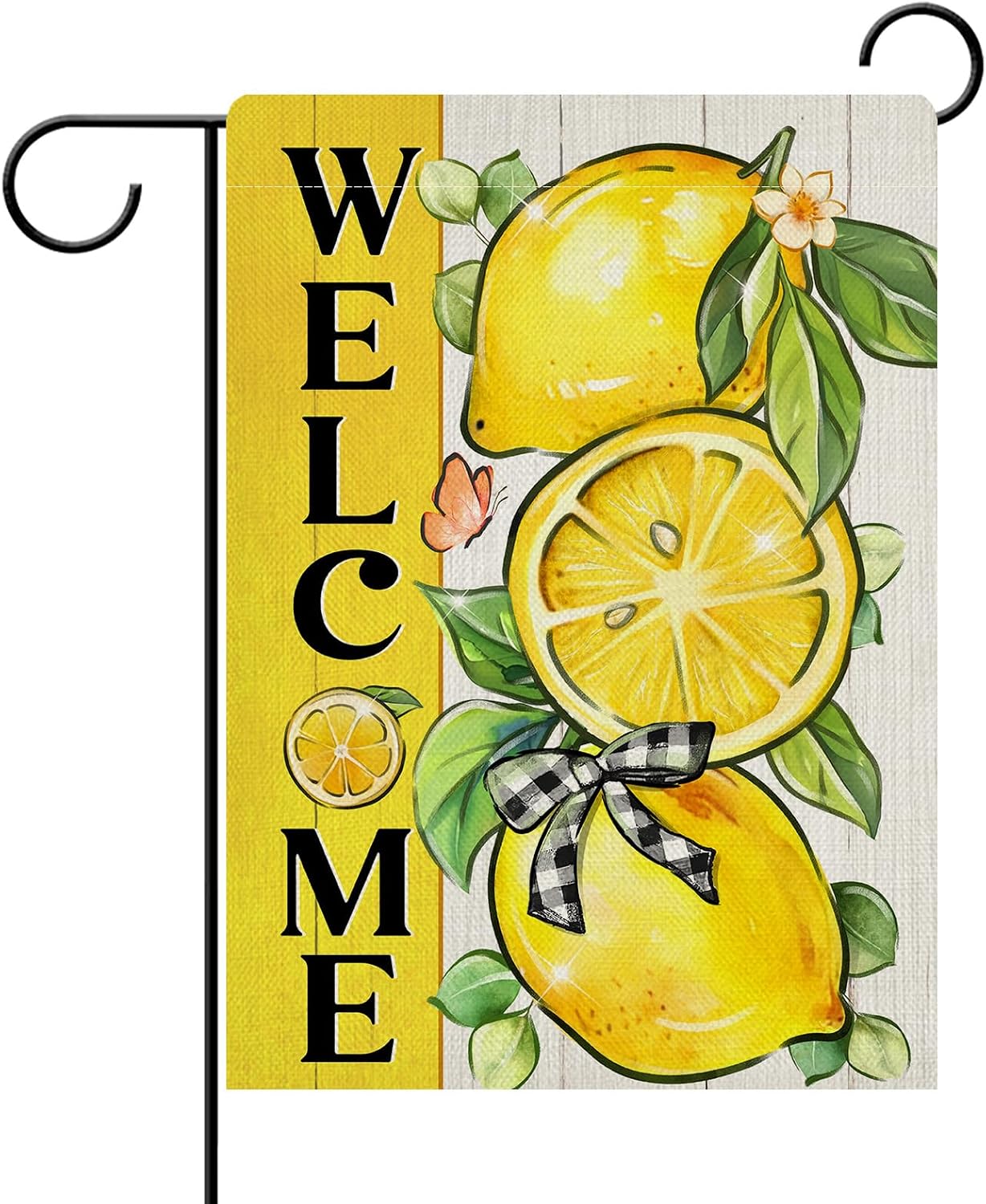 Bandera jardín decorativa limón amarillo arco temporada
