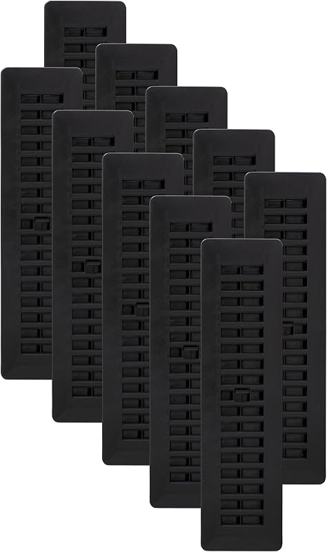 Registro piso plástico con rejillas negro pack 10