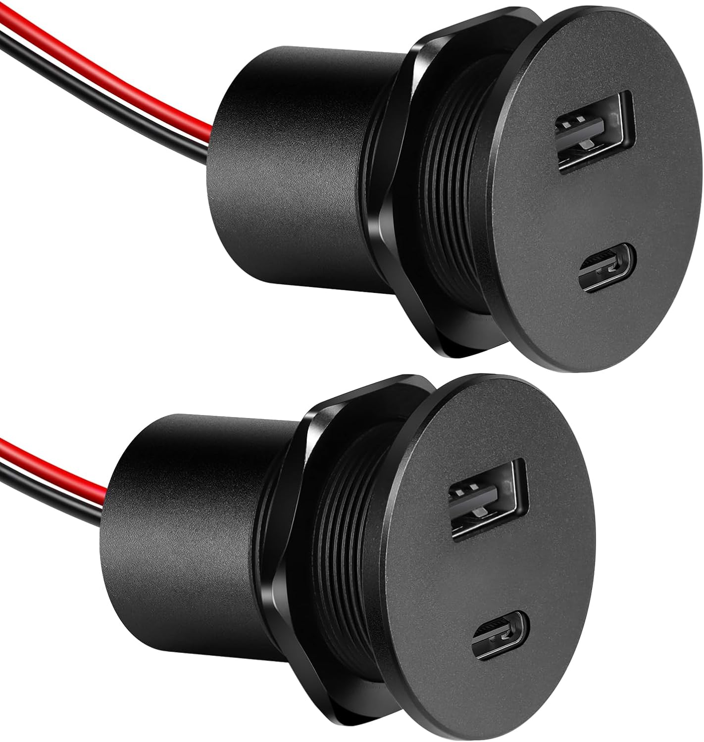 Toma corriente USB 12V doble puerto aluminio coche