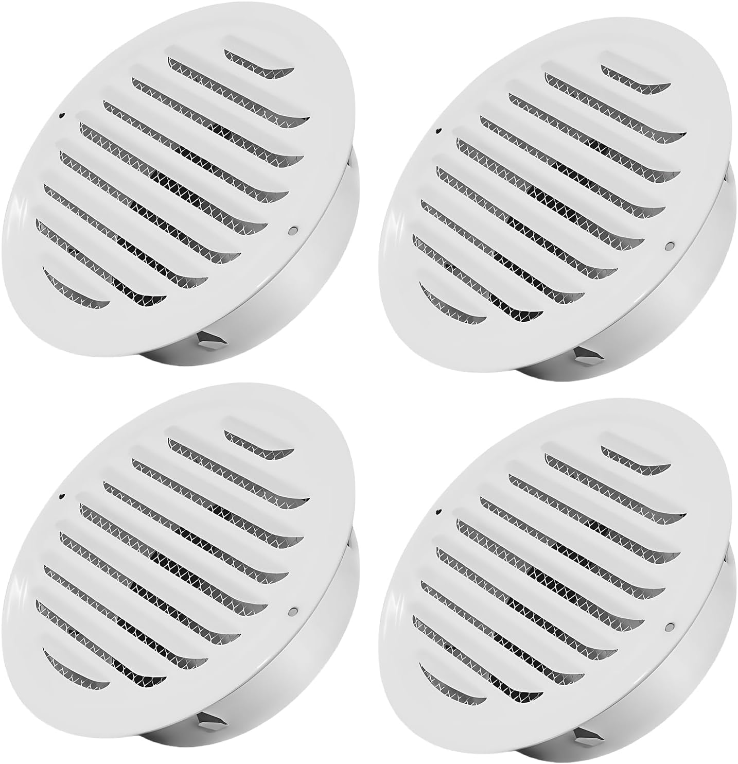 Rejillas ventilación redondas 10cm acero inox 4 pzas
