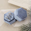 Caja terciopelo anillos compromiso hexagonal