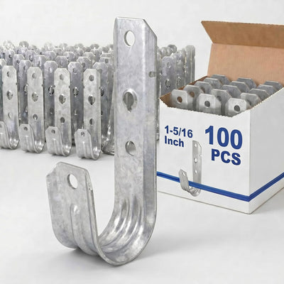 100 Ganchos en J Acero Galvanizado G60 1/5-16pulg