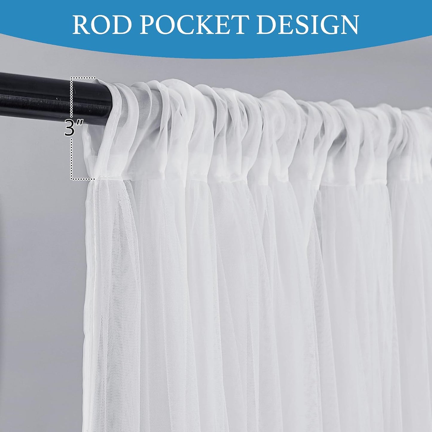 Cortinas traslúcidas interiores exteriores 54pulg impermeables