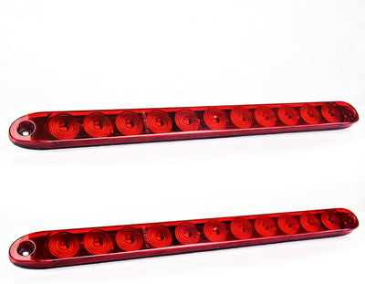 2 Barras Luz LED Rojas 16pulg para Remolque Selladas