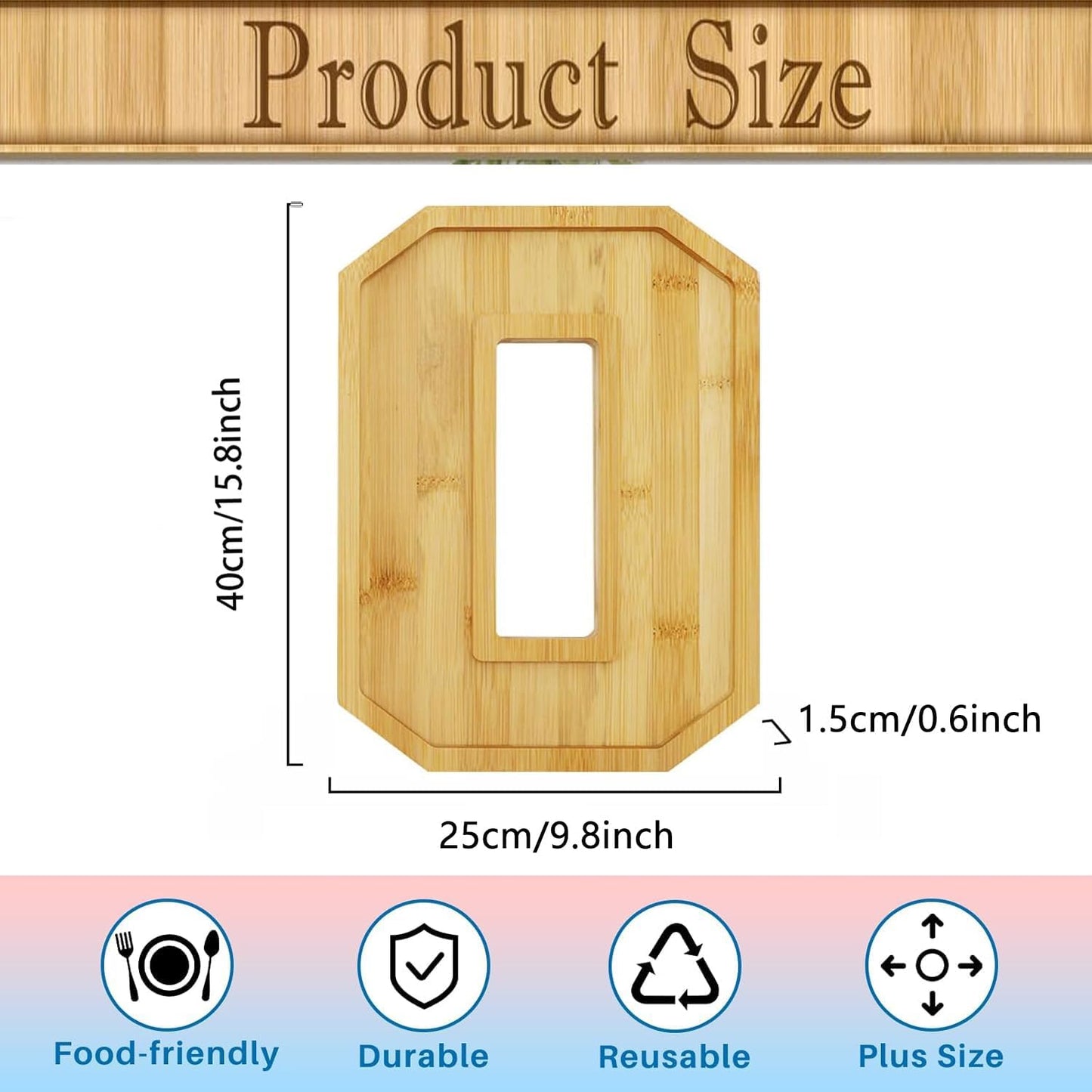 Letras madera para charcutería tableros 15.8x9.8pulg