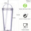 Vaso de plástico reutilizable con popote a prueba de fugas 24 oz
