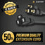 Cable extensión negro 50 ft 16/3 SJTW 3 clavijas exterior