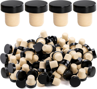 100 Tapones Corcho Forma T Reutilizables Negro
