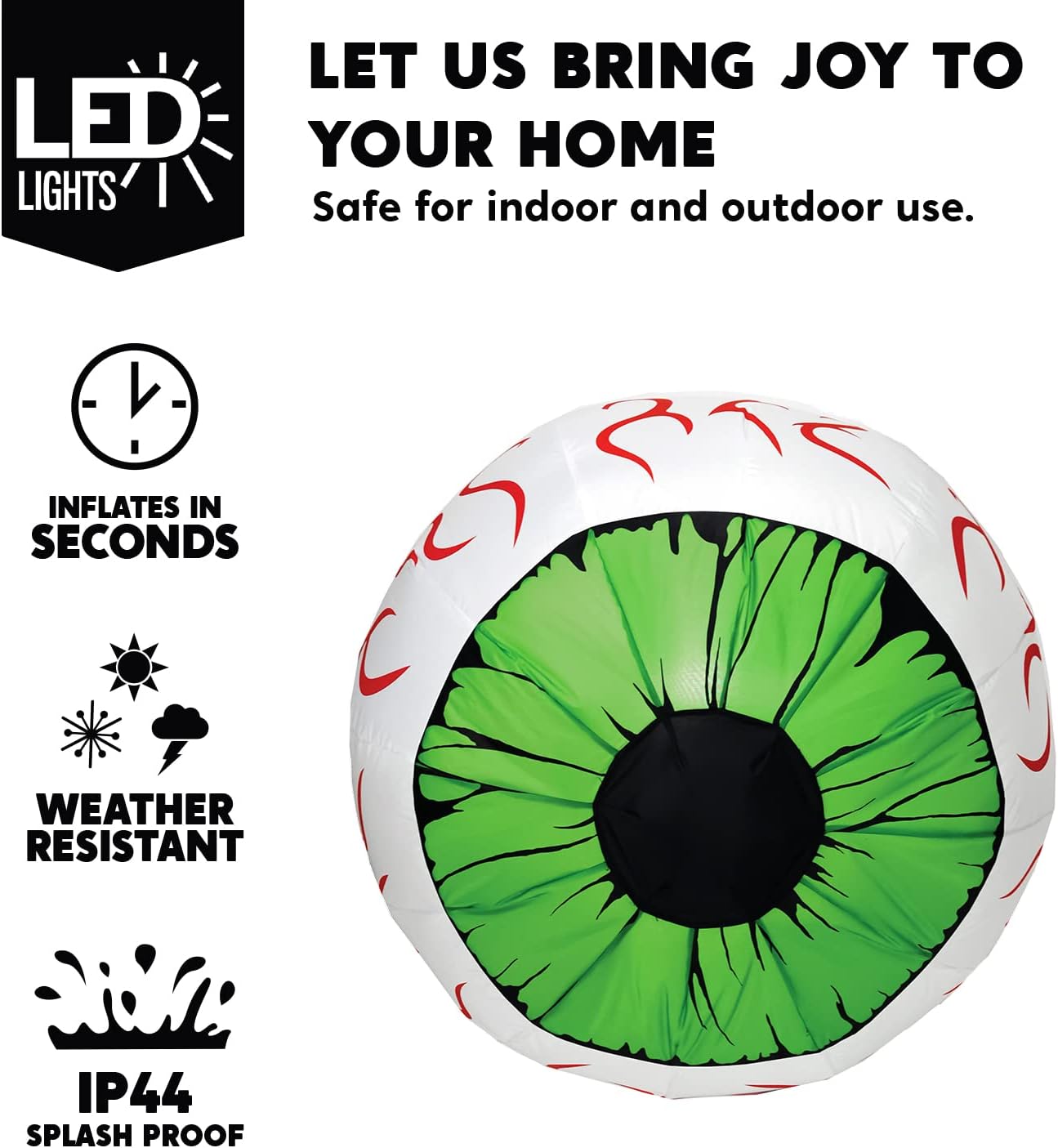 2 Inflables Halloween Ojos Verdes 3ft con LED