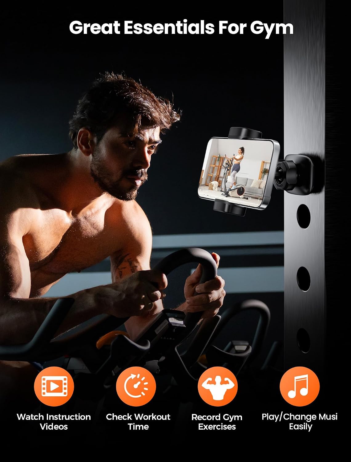 Soporte magnético para teléfono gimnasio giratorio 360°