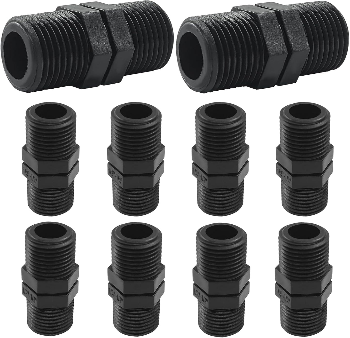 10 Pzas Conector MPT 1/2pulg Acoplamiento Recto Tubo Riego