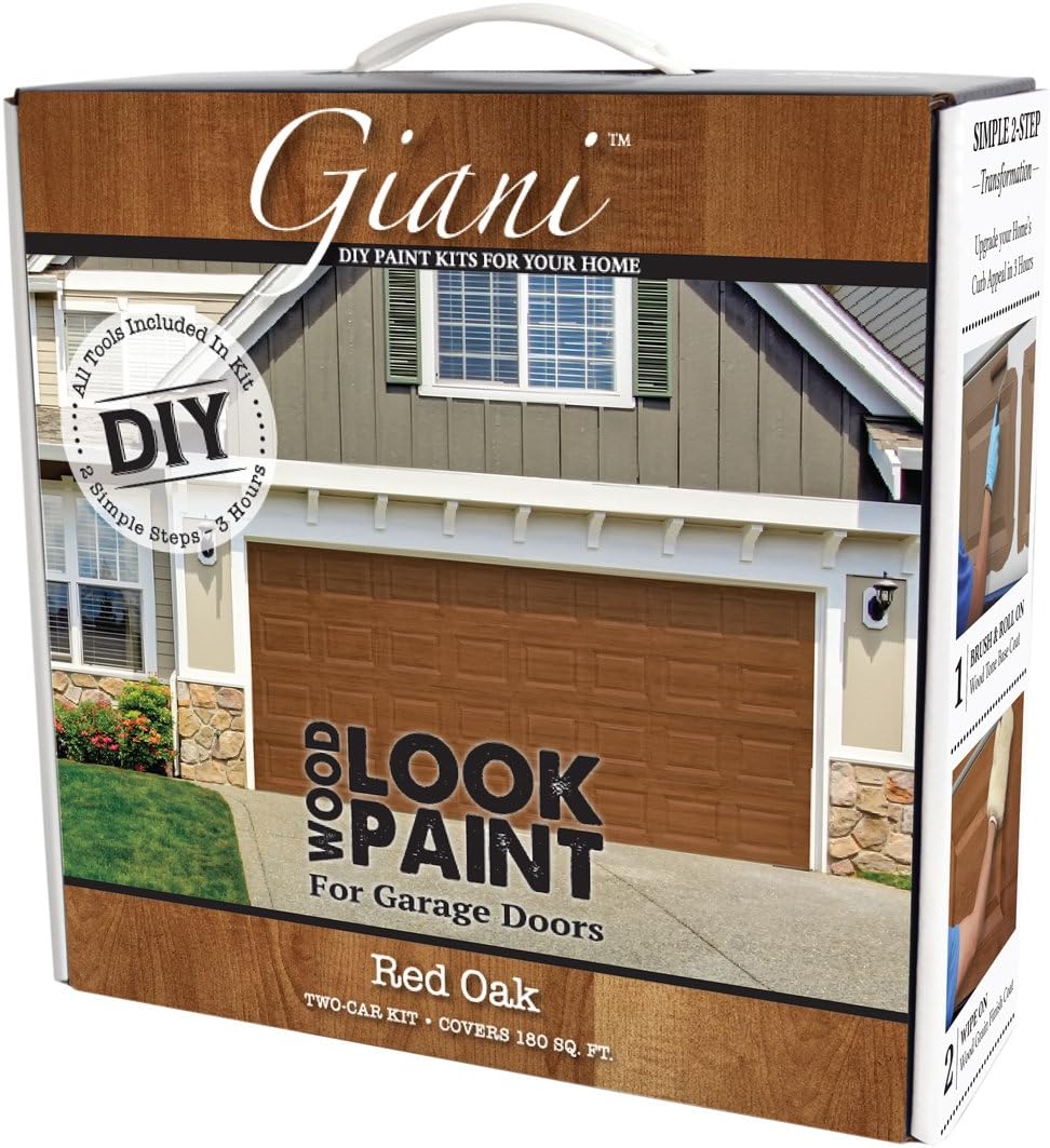 Kit pintura madera puerta garaje roble rojo