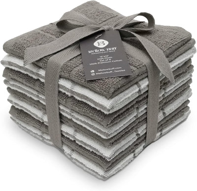 Pack 6 paños cocina algodón terry gris suave absorbente