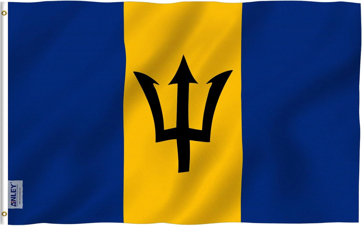 Bandera Barbados 3x5ft poliéster ojales latón doble costura