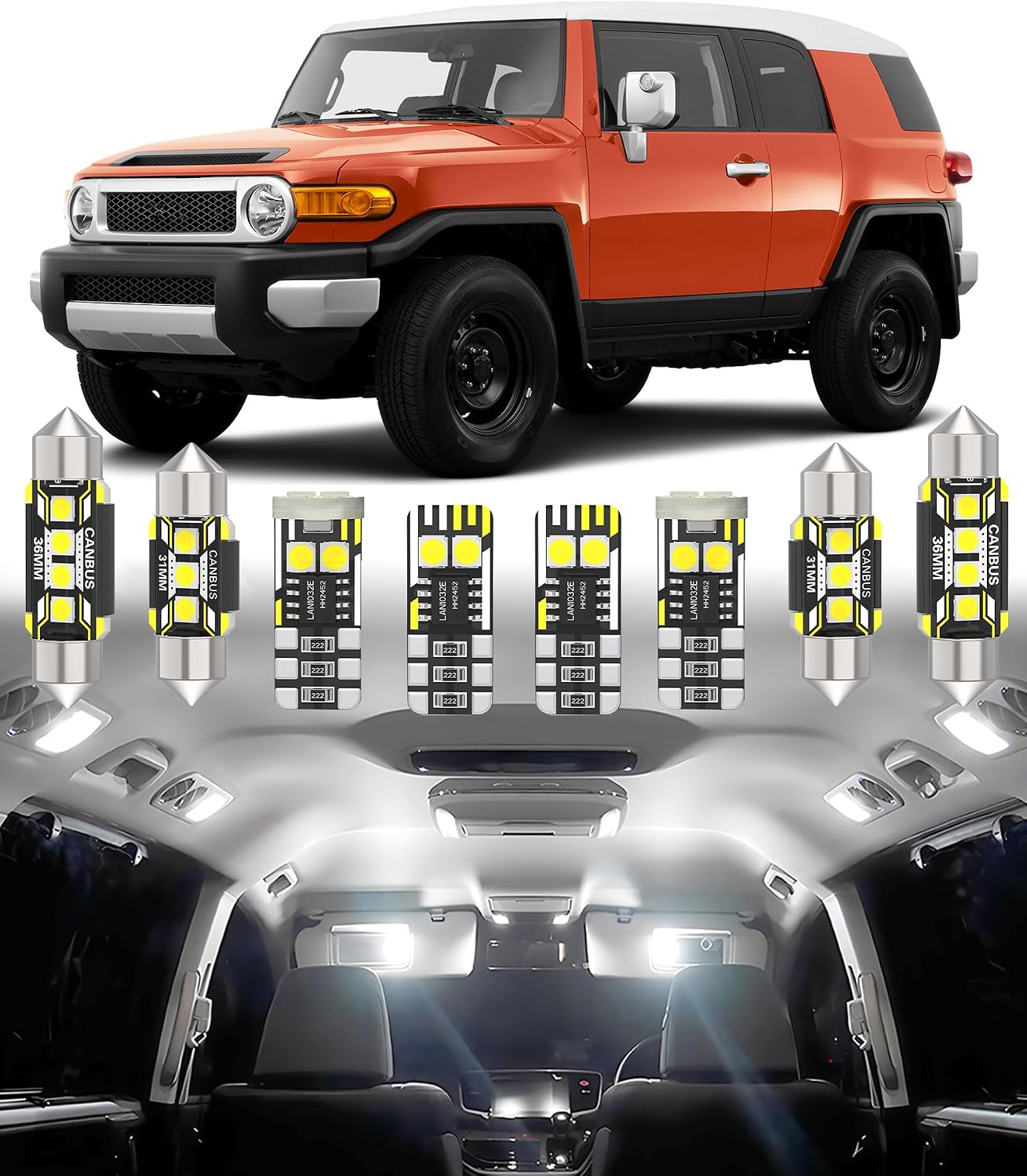 8 Uds Luz LED interior Toyota FJ Cruiser 06-15 6000K