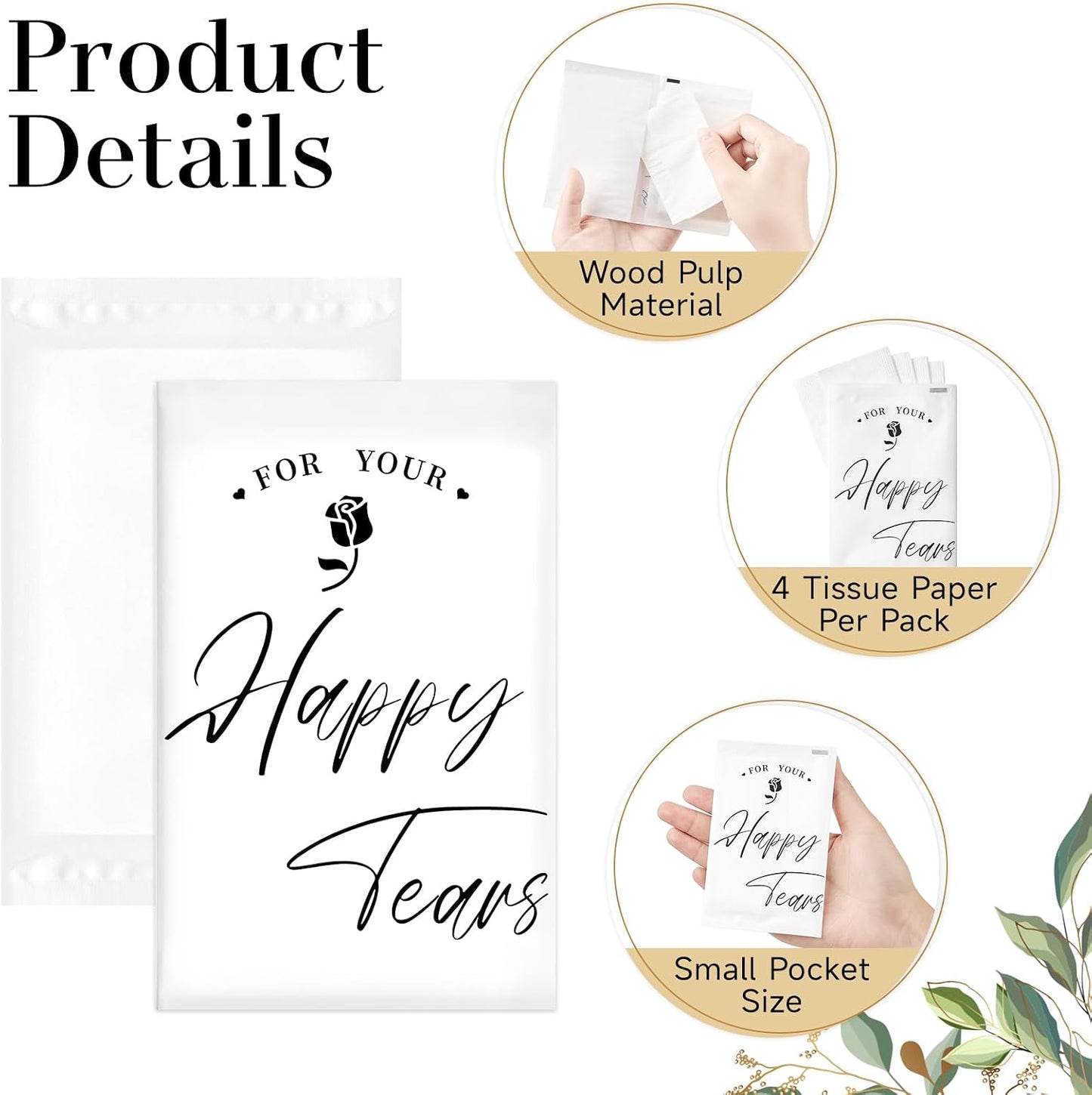 Pack 30 pañuelos bodas 3 capas para invitados