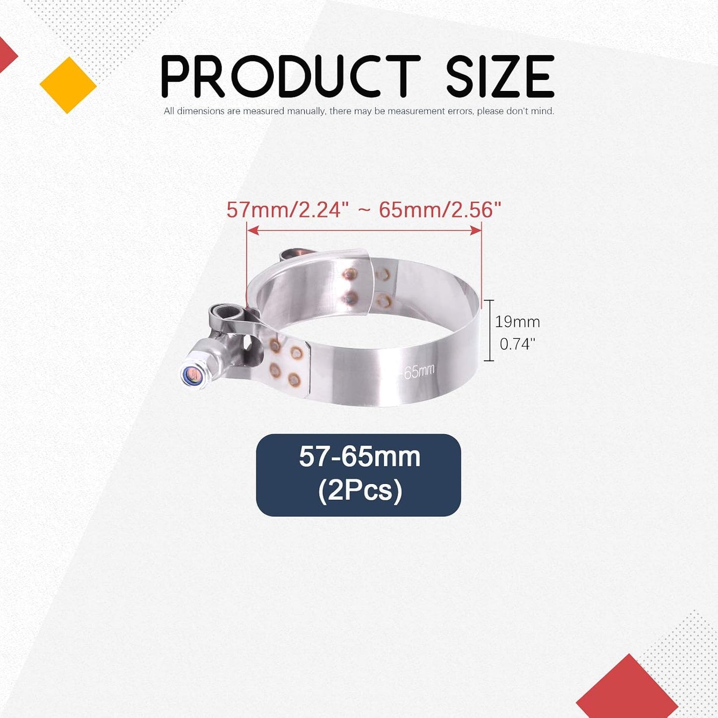 2 Abrazaderas Acero Inox Entrada Turbo 2pulg