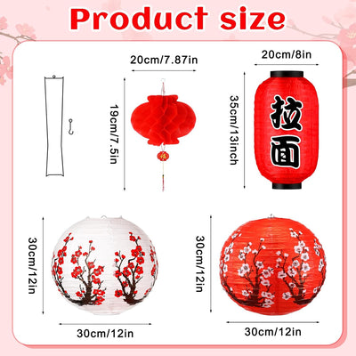 40 Linternas LED Flor Cerezo Rojo Interior Exterior