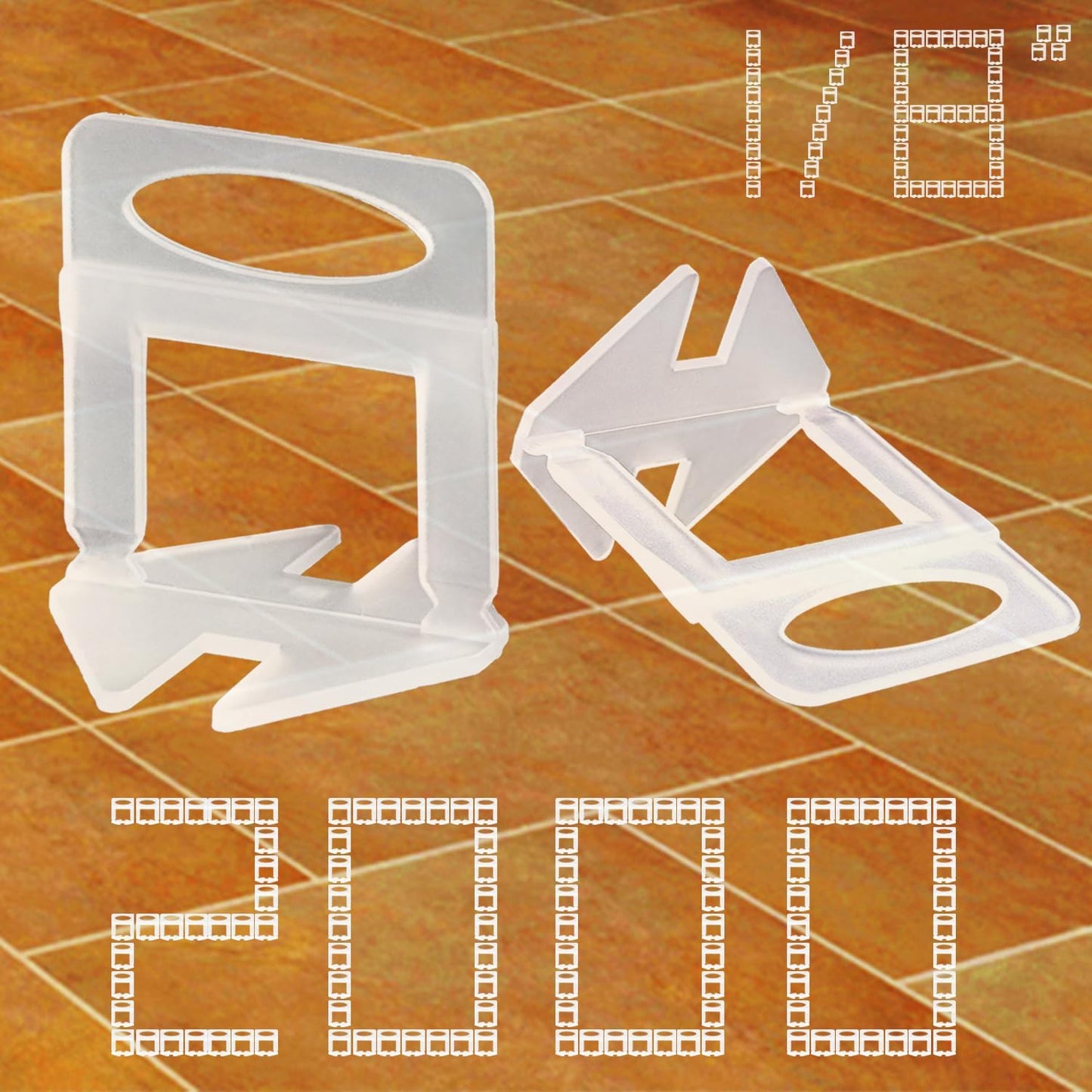 Clips niveladores azulejos 1/8pulg 2000pzas bricolaje