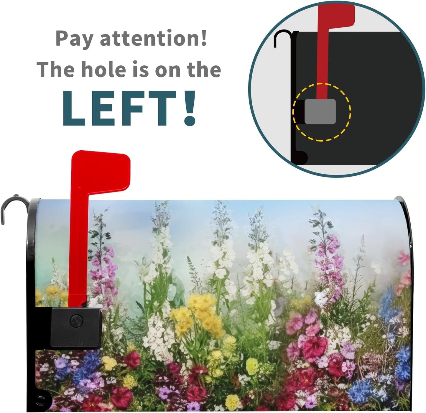 Funda magnética para buzón flores jardín patio 64,7x53,3cm