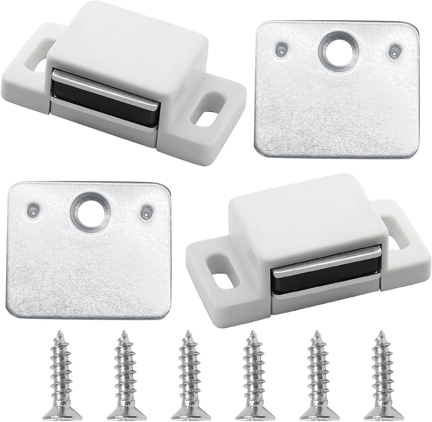 2 Cierres Magnéticos Puerta Hardware Obturador Blanco 15lb