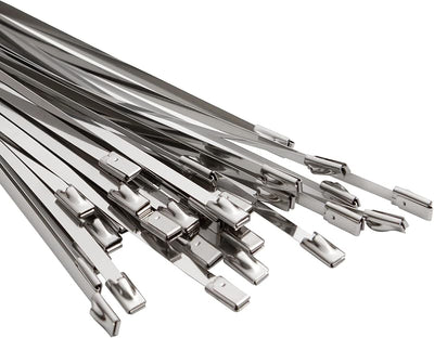 Bridas metal 15.8pulg cables acero inox 30uds