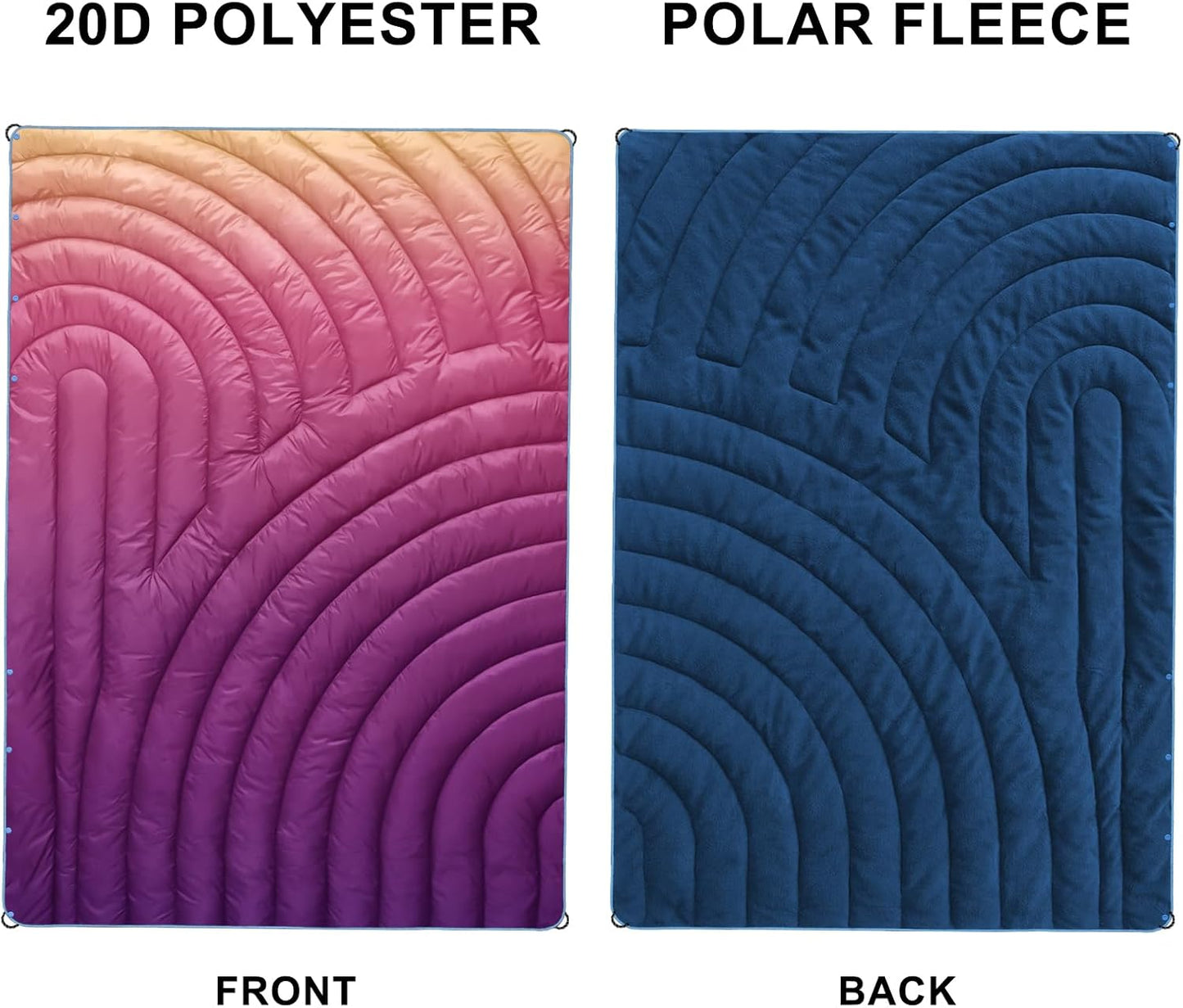 Manta vellón polar acolchada para camping y viajes