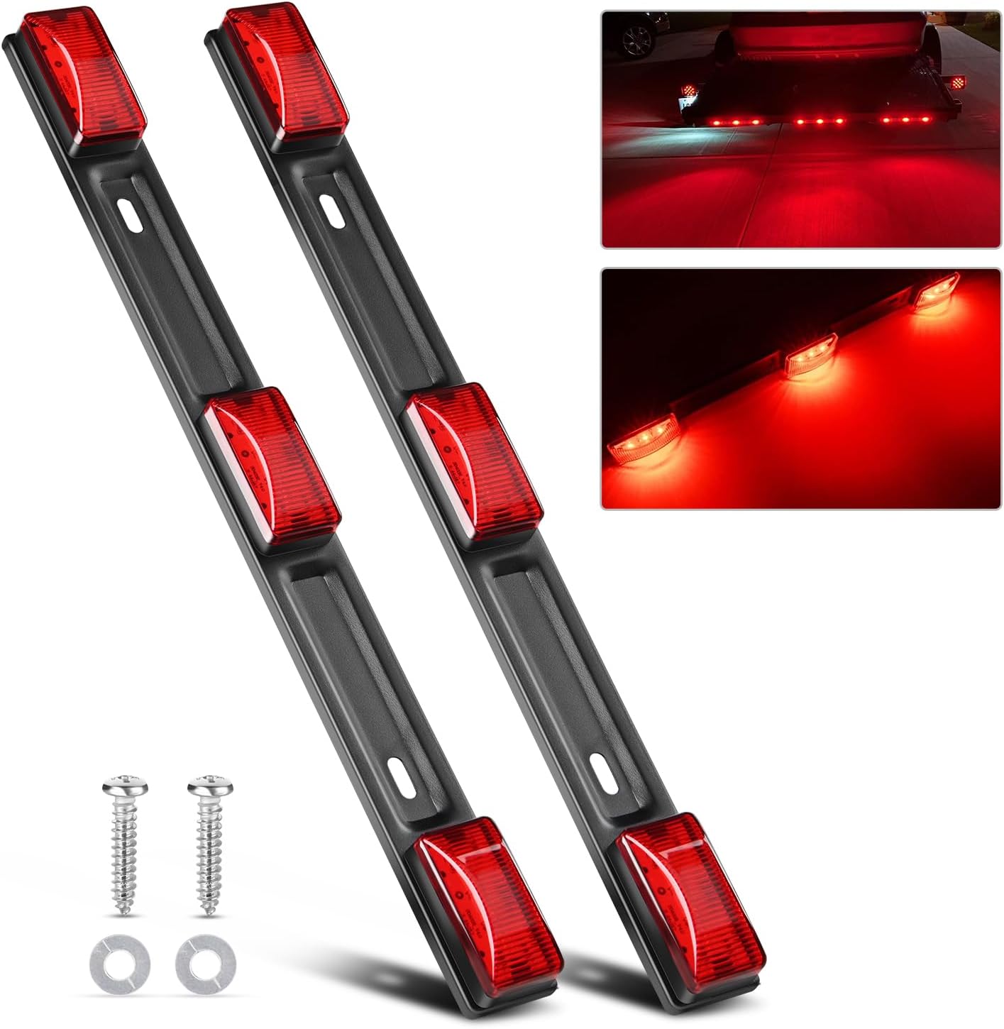 Barra luz LED trasera camioneta 14.2" acero inox 2pzas