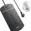 Regleta sobretensión 15A 5000J 13 salidas CA USB-A USB-C PD