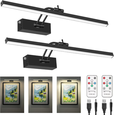 2 Luces Pared Negro 3000K 300 Lúmenes Regulable Metal