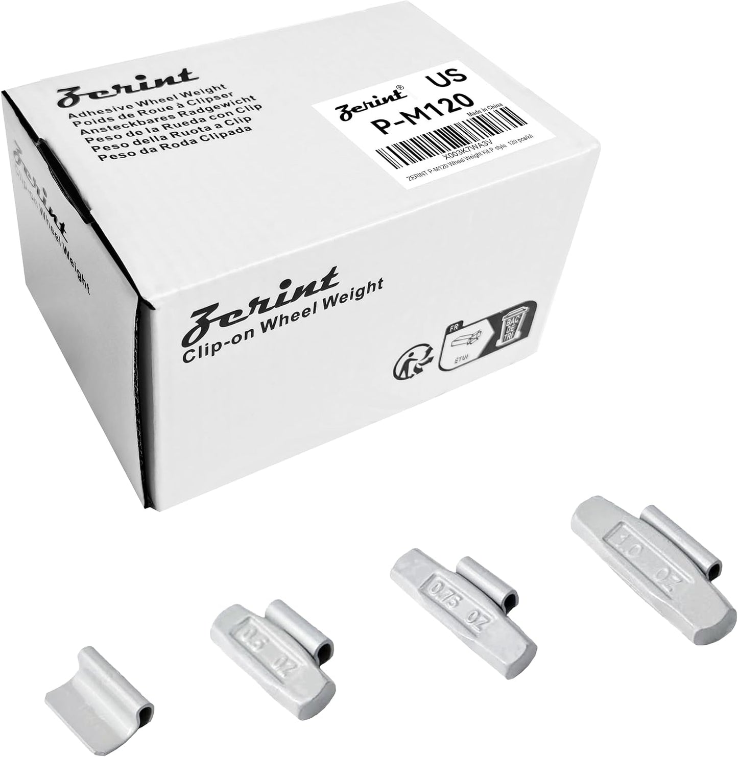 Kit Peso Rueda P Style 120pcs 1/4oz 1/2oz 3/4oz 1oz