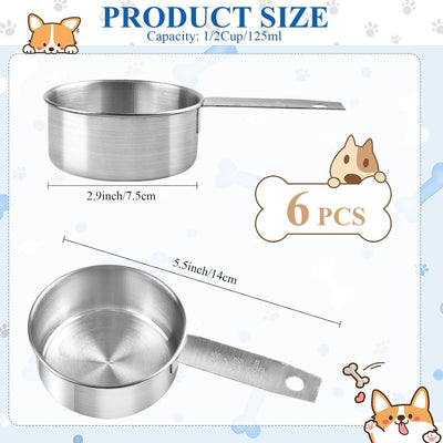 6 Tazas Medidoras Acero Inox 4.2oz Cucharas Sensación Mano