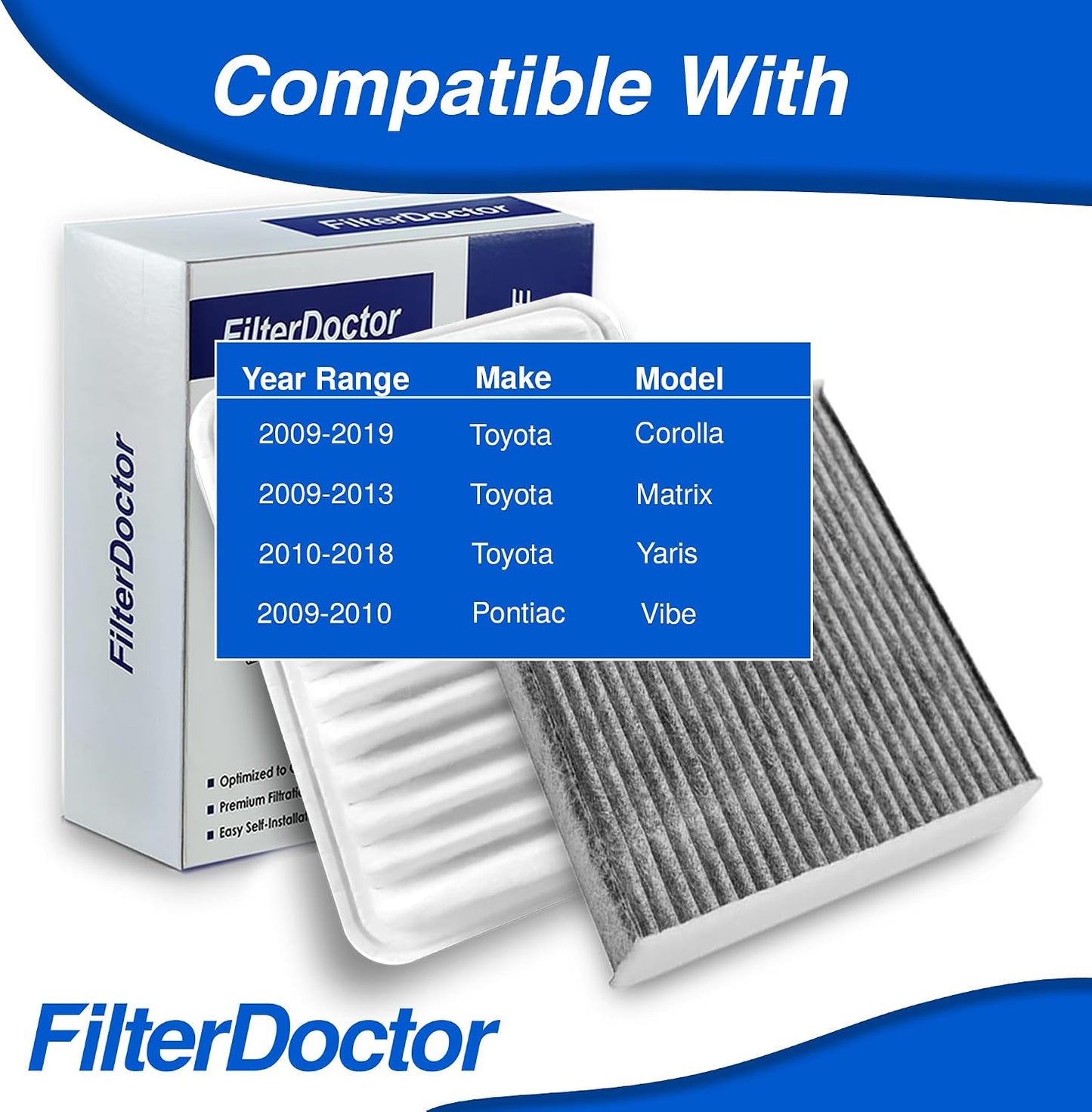 2 Filtros Aire Cabina Comp Toyota Corolla 09-19