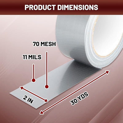 Cinta adhesiva plateada 30yd x 2pulg impermeable resistente