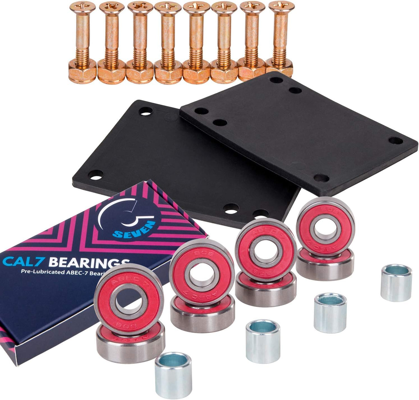 Pack patineta acero 1" almohadillas 1/8" ABEC-7