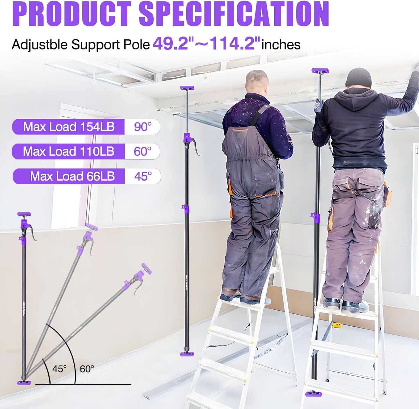 Poste soporte ajustable para gabinete acero