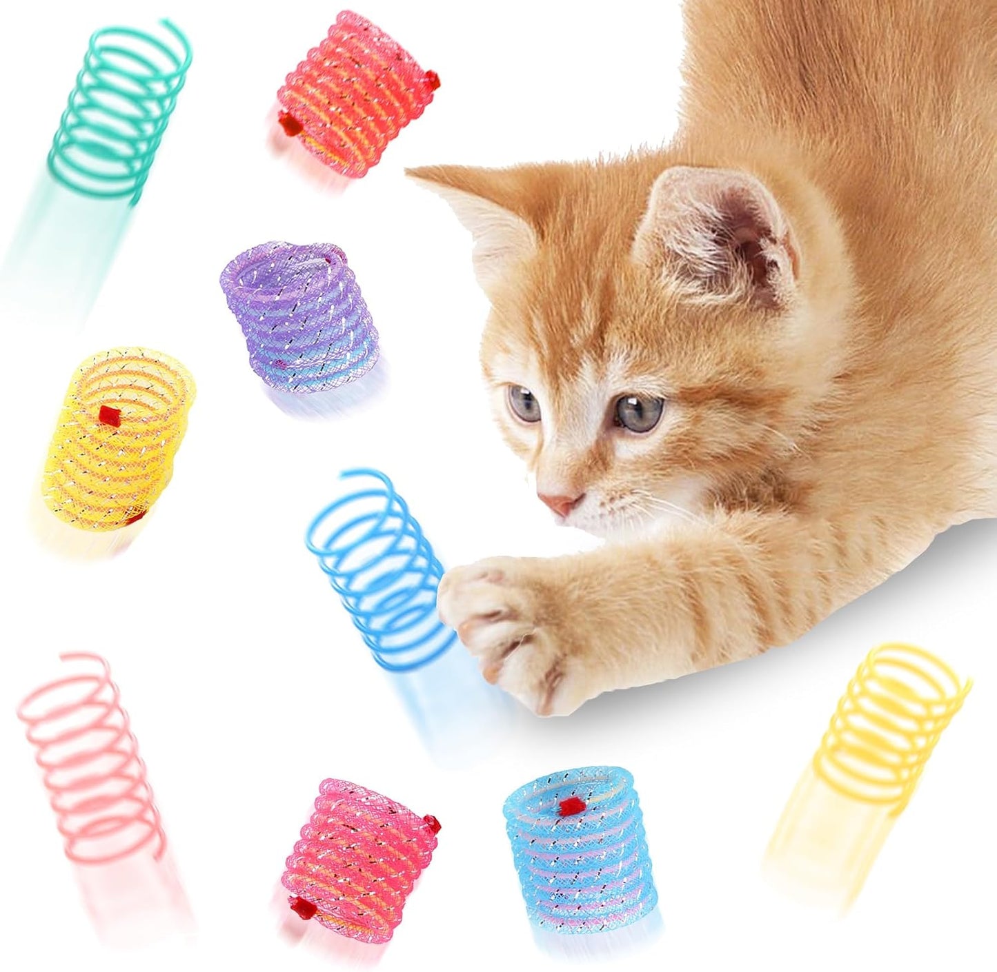 Muelles helicoidales para gatos coloridos espiral interactiva