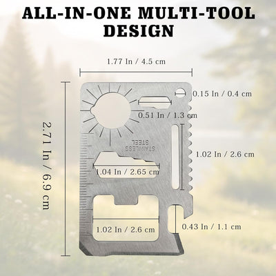 Multiherramienta 11 en 1 acero inox para tarjetas de crédito