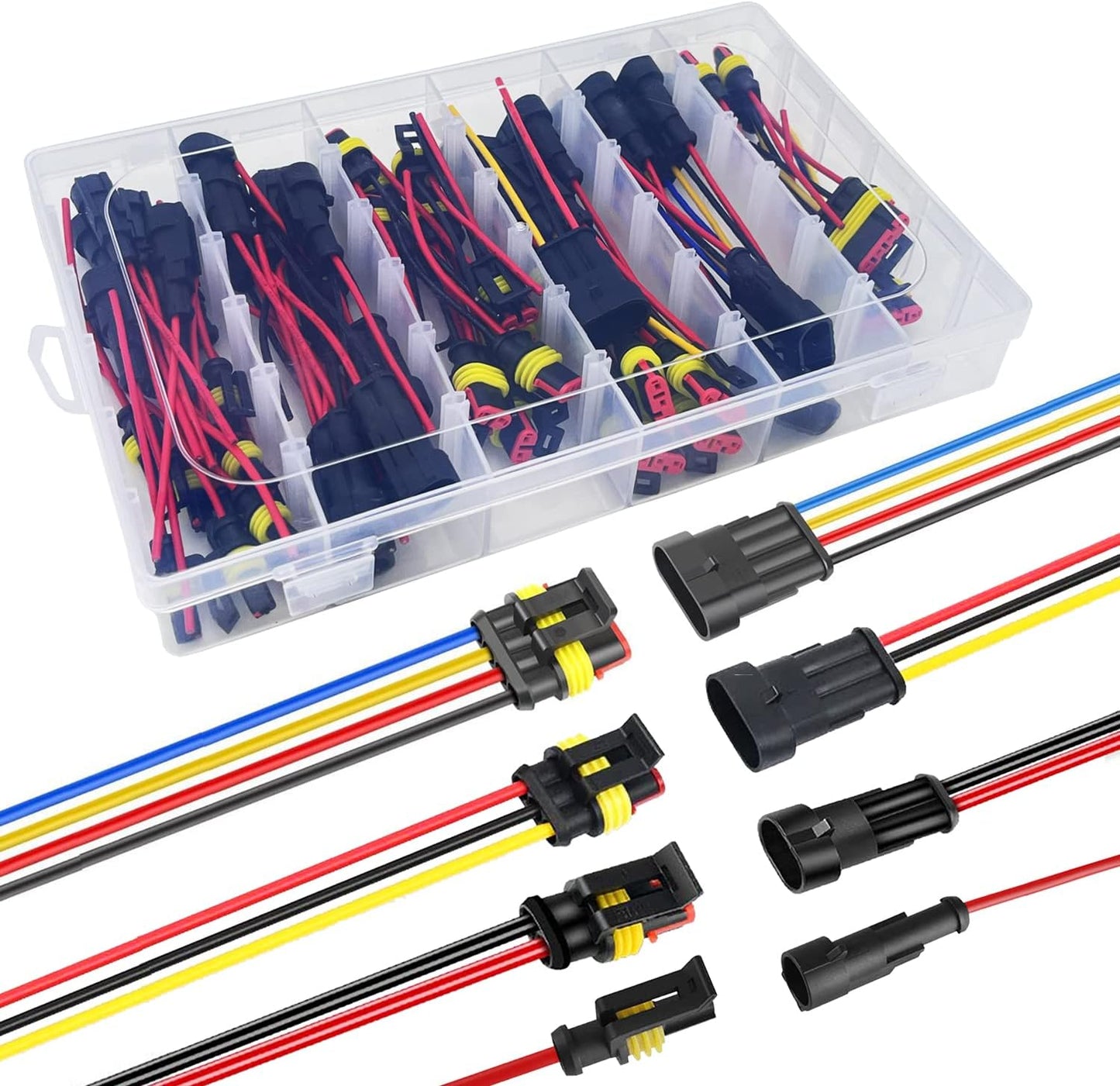 Conectores cable 18 AWG automotriz 1/2/3/4 pines 26 kits