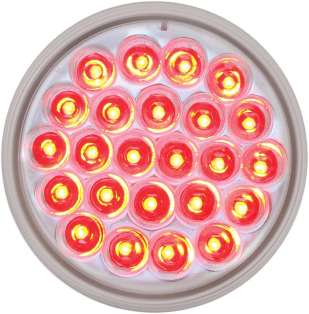 Luz Sellada 24 LED Perla Roja 4" Lente Transparente