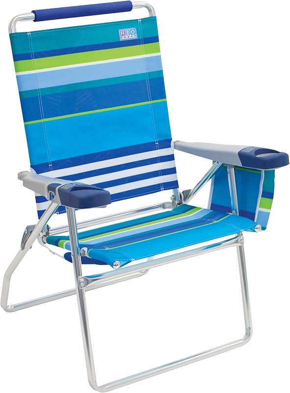 Silla plegable 17pulg 4 posiciones playa camping color azul