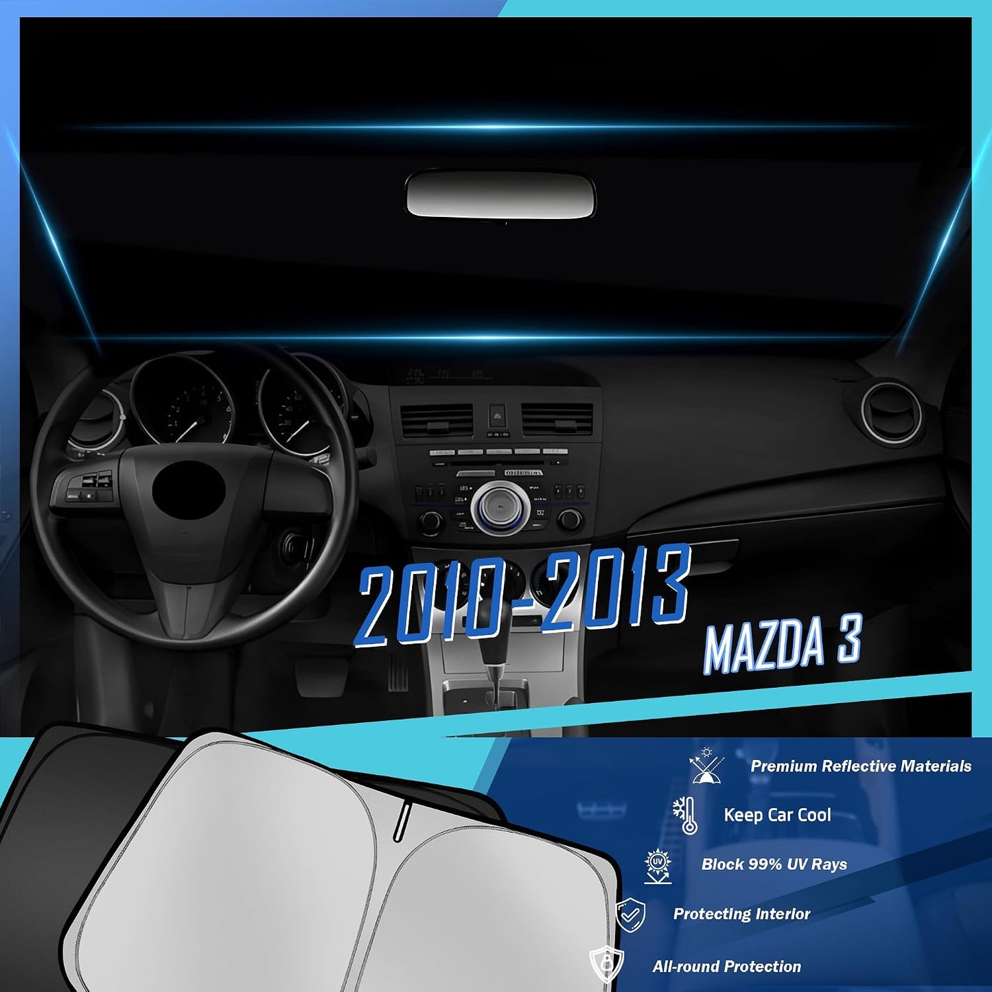 Parasol para parabrisas Mazda 3 10-13 doble capa