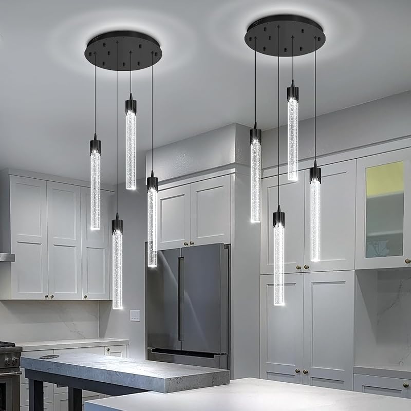 Lámpara colgante cristal burbujas LED regulable